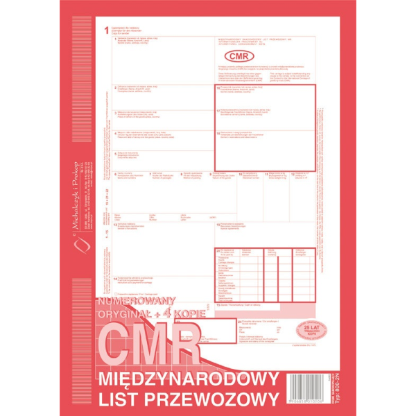 CMR międzynarodowy list przewozowy (numerowany) 800-2n 800-2N 246922 - 1