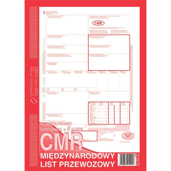 CMR międzynarodowy list przewozowy (numerowany) 800-3n 800-3N 246923 - 1