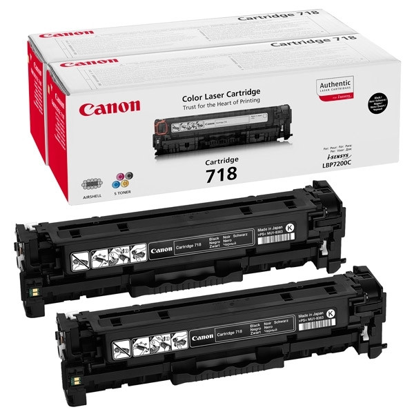 Canon 718 BK toner czarny x 2, oryginalny 2662B005 070752 - 1