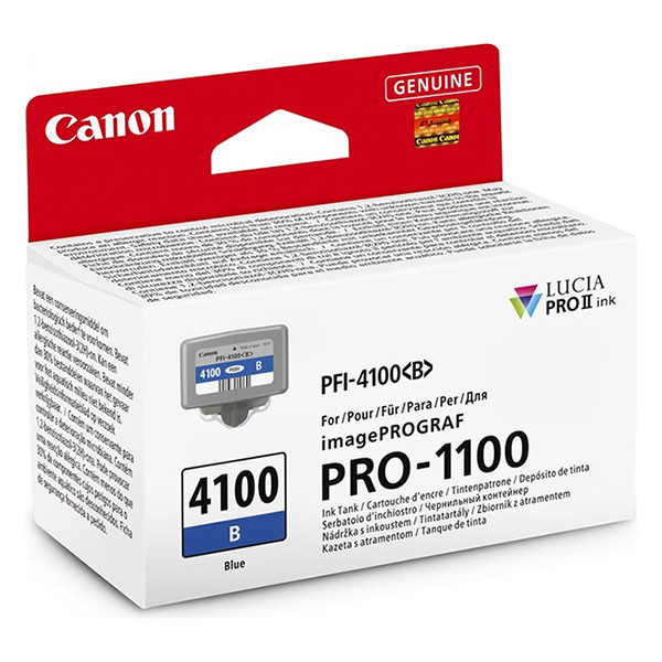 Canon PFI-4100B tusz intensywny błękit, oryginalny 6786C001 083748 - 1