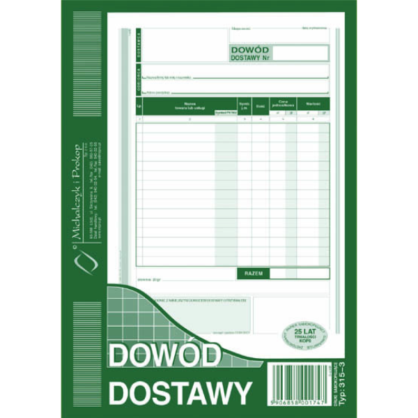 Dowód dostawy 315-3 315-3 246889 - 1