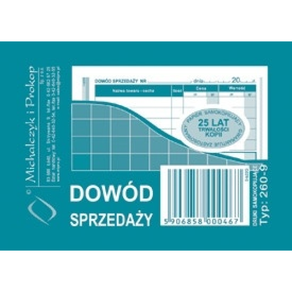 Dowód sprzedaży (paragon) 260-9 260-9 246885 - 1