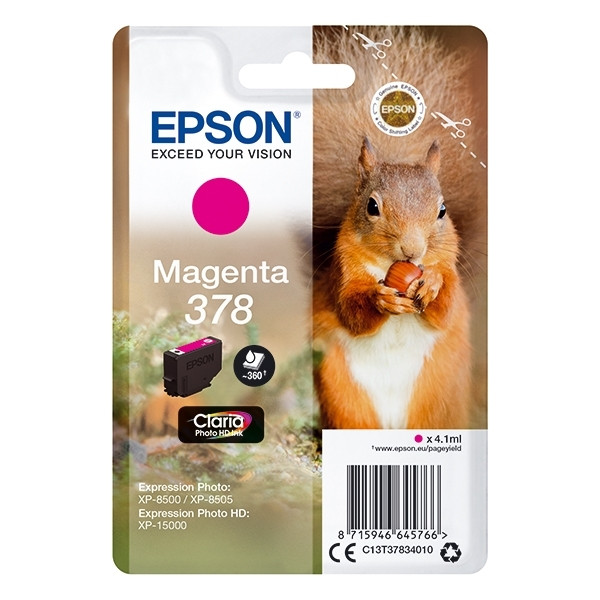 Epson 378 czerwony, oryginalny C13T37834010 027102 - 1