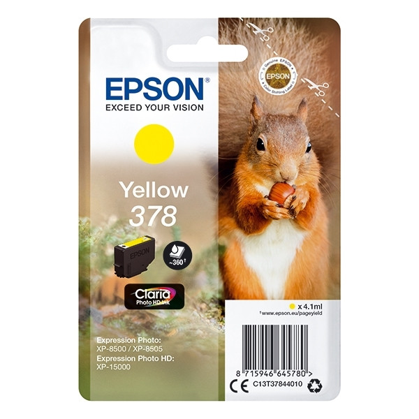 Epson 378 tusz żółty, oryginalny C13T37844010 027104 - 1