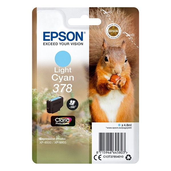 Epson 378 tusz jasnoniebieski, oryginalny C13T37854010 027106 - 1