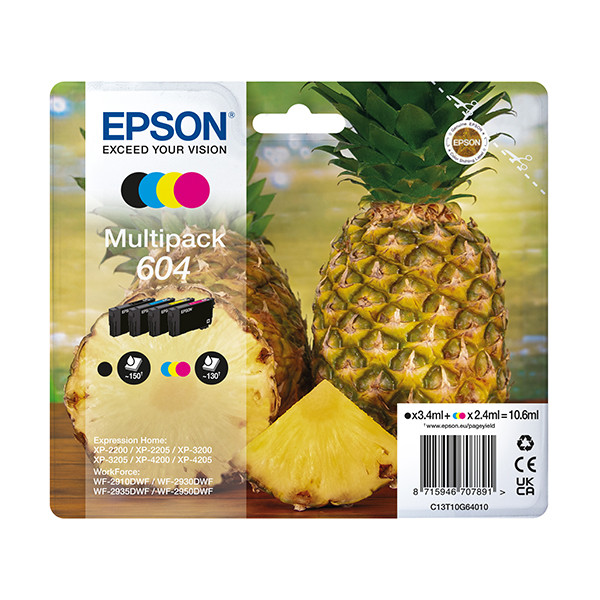 Epson Pakiet Epson 604 tusz czarny + 3 kolory (C13T10G64010), oryginalny C13T10G64010 C13T10G64020 652068 - 1