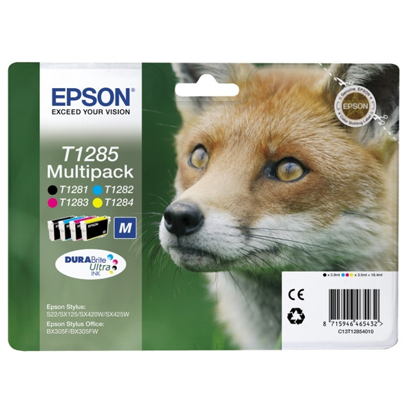 Epson T1285 pakiet: 4 tusze, oryginalny C13T12854010 C13T12854012 026284 - 1