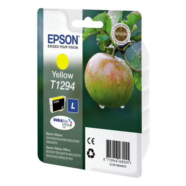 Epson T1294 tusz żółty, zwiększona pojemność, oryginalny C13T12944011 C13T12944012 026296 - 1