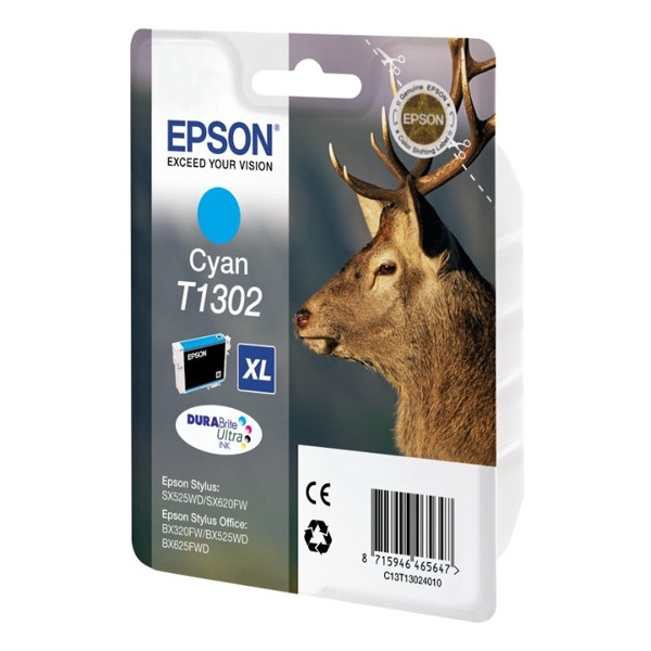 Epson T1302 tusz niebieski, zwiększona pojemność, oryginalny C13T13024010 C13T13024012 026305 - 1