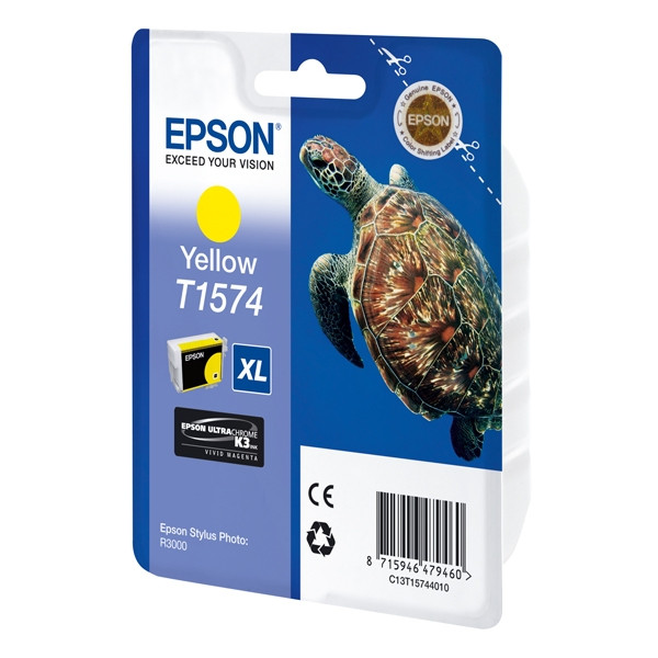 Epson T1574 tusz żółty, oryginalny C13T15744010 026360 - 1