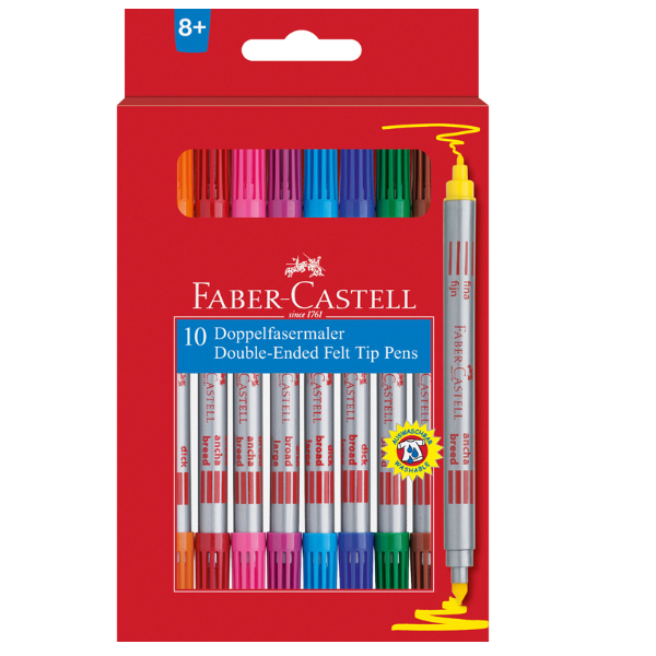 Faber-Castell Flamastry dwustronne Faber-Castell 10 kol. 151110FC 246570 - 1