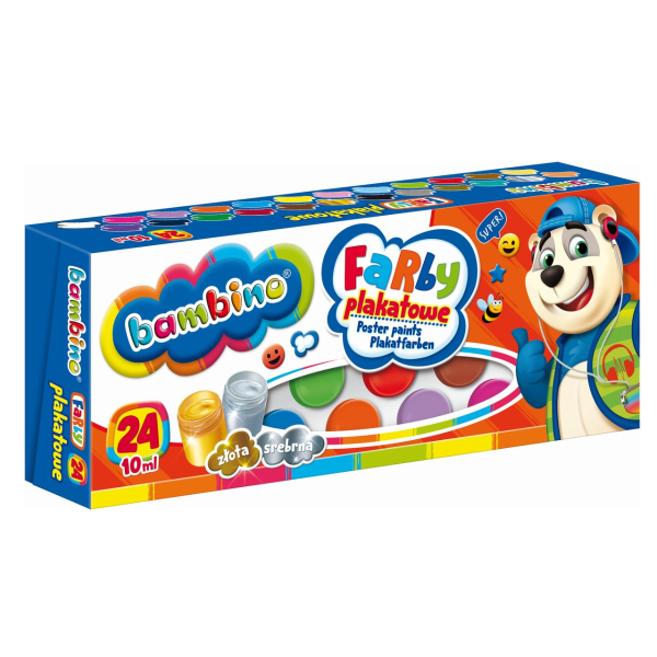 Farby plakatowe 24 kol./10 ml Bambino 325412 246406 - 1