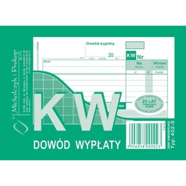 KW dowód wypłaty 402-5 402-5 246902 - 1