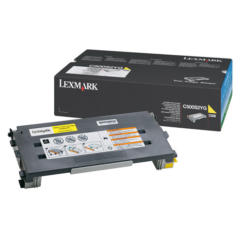 Lexmark 0C500S2YG toner żółty, oryginalny Lexmark C500S2YG 034790 - 1