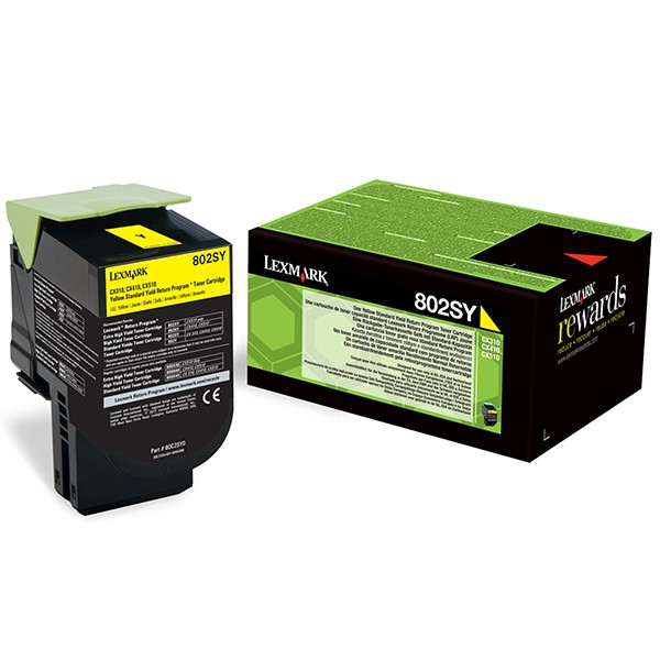 Lexmark 802SY (80C2SY0) toner żółty, oryginalny 80C2SY0 037290 - 1