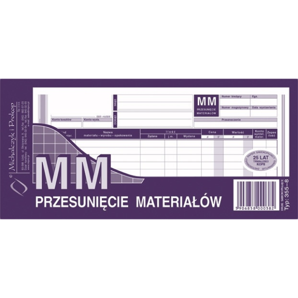 MM przesunięcie materiałów 355-8 355-8 246895 - 1