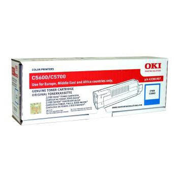 OKI 43381907 toner niebieski, oryginalny 43381907 035830 - 1