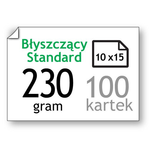 Papier fotograficzny błyszczący 230 gramów, 10 x 15 cm (100 kartek), 123drukuj C13S041765C Q8692AC 064080 - 1