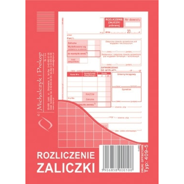 Rozliczenie zaliczki 409-5 409-5 246905 - 1