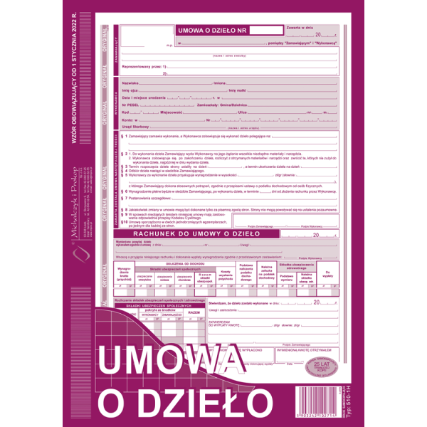 Umowa o dzieło 510-1h 510-1 246918 - 1