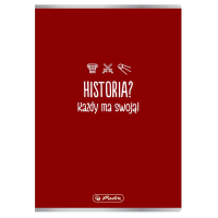 Zeszyt Historia A5 / 60 kartek Herlitz, kratka, bordowy  246640