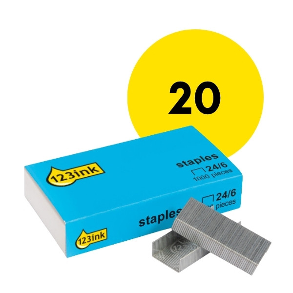 Zszywki 24/6 (20x1000 sztuk), 123drukuj  300573 - 1